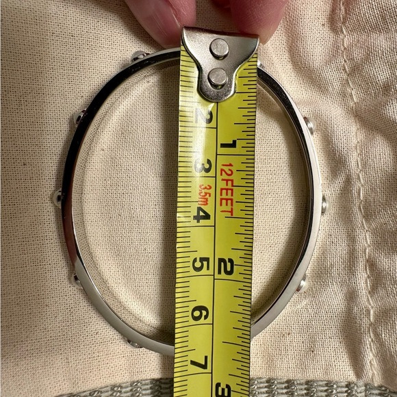 Tory Burch Silver Hinged Bangle Bracelet with Pearl Accents - Picture 7 of 9
